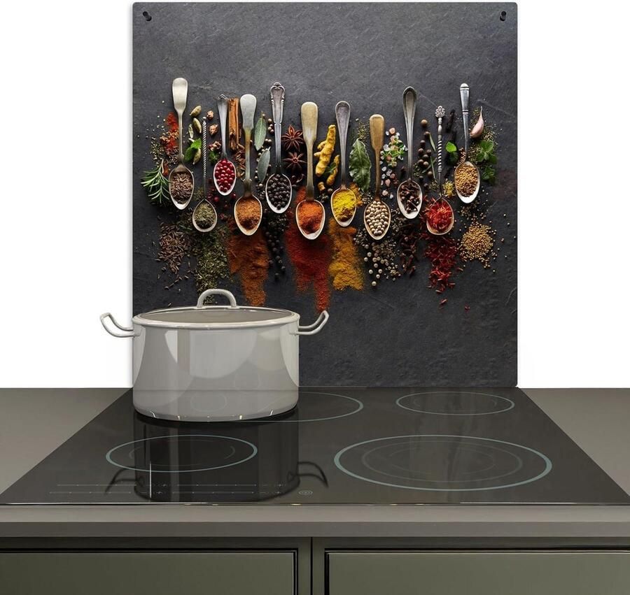 Spatwand Keuken Achterwand Beschermer Koken en Beschermen 2-in-1 Functionaliteit 78x78 cm Betonlook