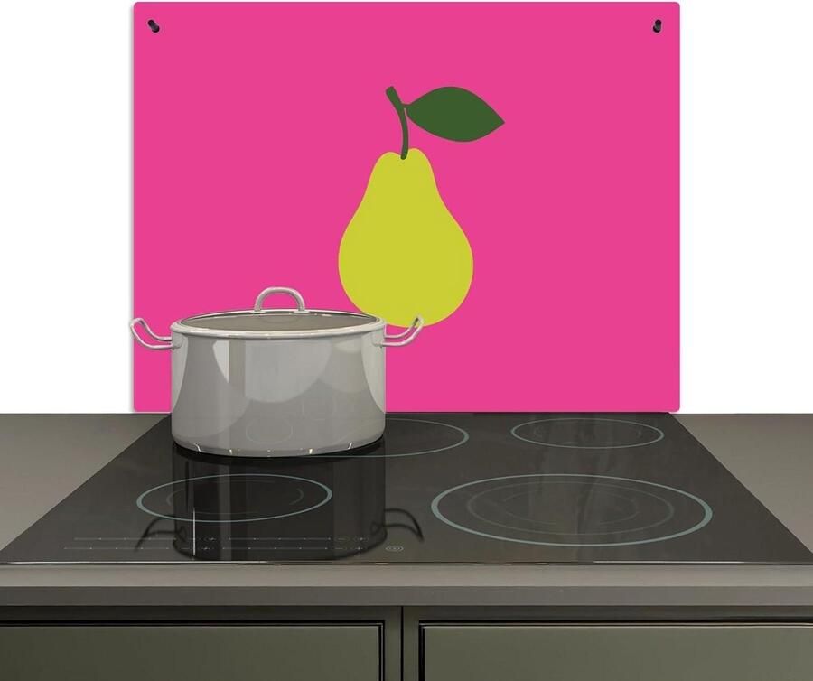 Spatwand Keuken Kookplaat Beschermer Hygiënisch Werken Dubbele Functie 52x71 cm Fruit Illustratie