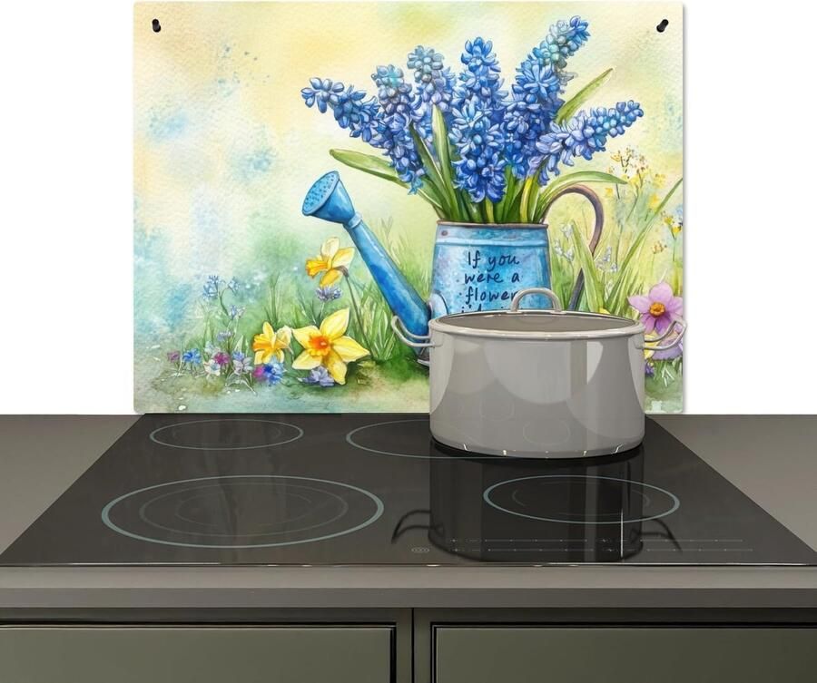 Spatwand Keuken Kookplaat Beschermer Keuken Beschermen 2-in-1 Functie 52x71 cm Lavendelbloemen