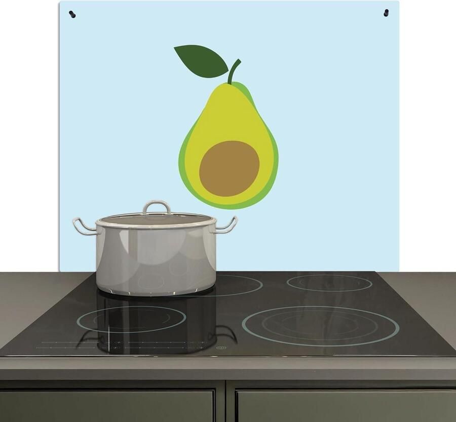 Spatwand Keuken Kookplaat Beschermer Keukenwand Beschermen 2-in-1 Functie 52x60 cm Avocado Illustratie