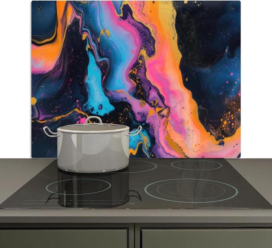 Spatwand Keuken Kookplaat Beschermer Keukenwand Beschermen 2-in-1 Functie 52x80 cm Marmer
