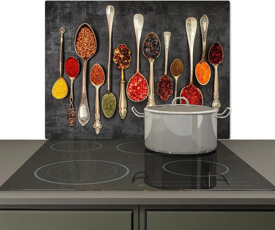 Spatwand Keuken Kookplaat Beschermer Muur Beschermen 2-in-1 Functie 52x71 cm Beton Lepels