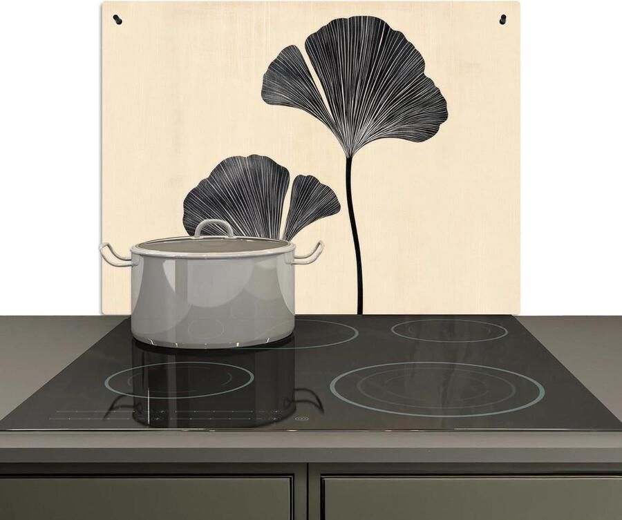Spatwand Keuken Kookplaat Beschermer Muur Beschermen 2-in-1 Functie 52x71 cm Bladeren