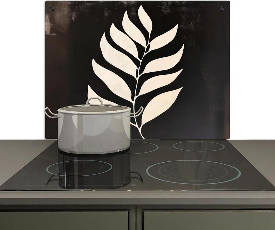 Spatwand Keuken Kookplaat Beschermer Muur Beschermen 2-in-1 Functie 52x71 cm Wit
