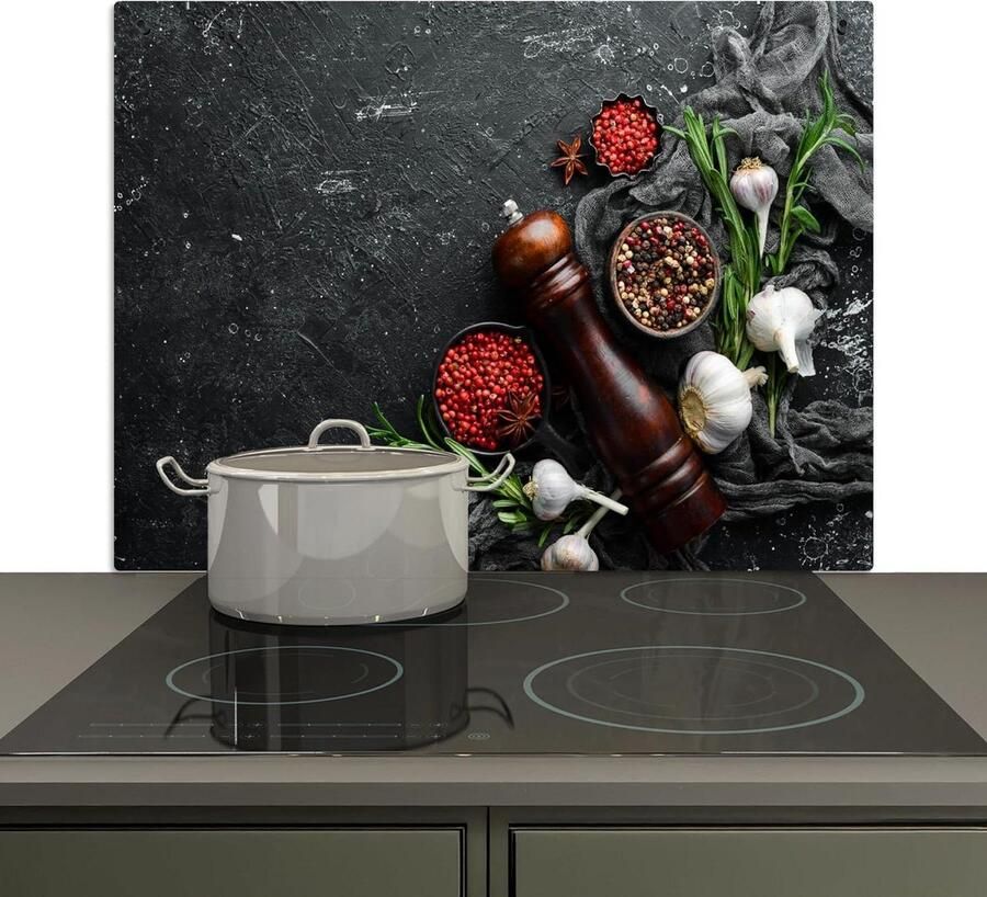 Spatwand Keuken Kookplaat Beschermer Muur Beschermen 2-in-1 Functie 52x81 cm Betonlook