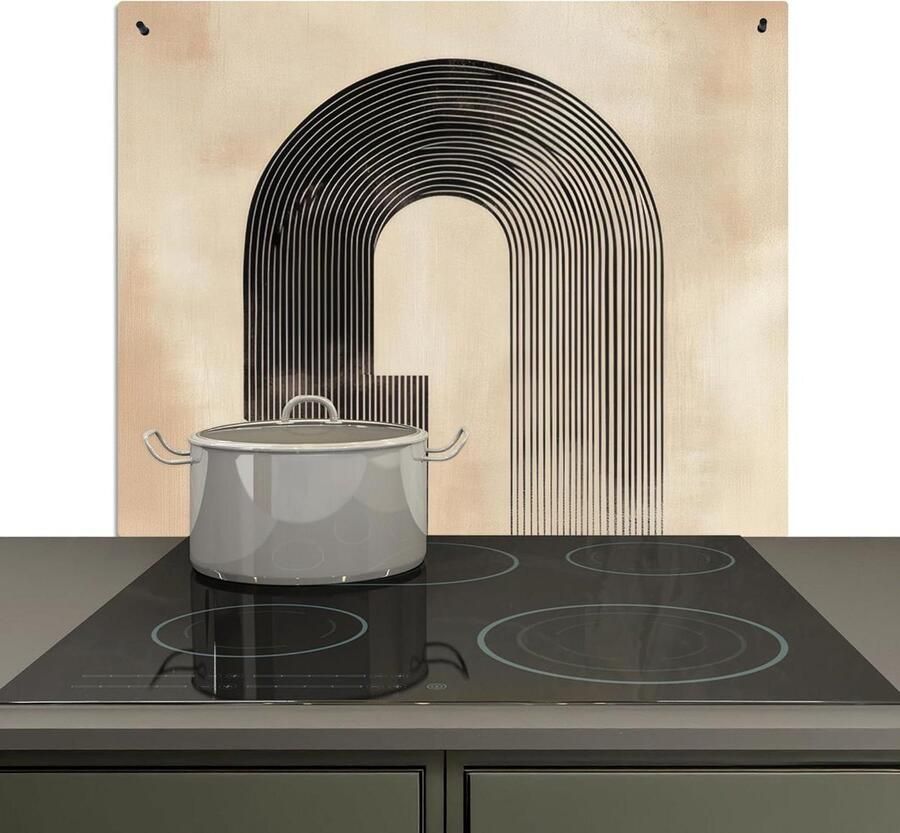 Spatwand Keuken Muur Beschermer Koken en Reinigen 2-in-1 Functie 52x60 cm Zwart