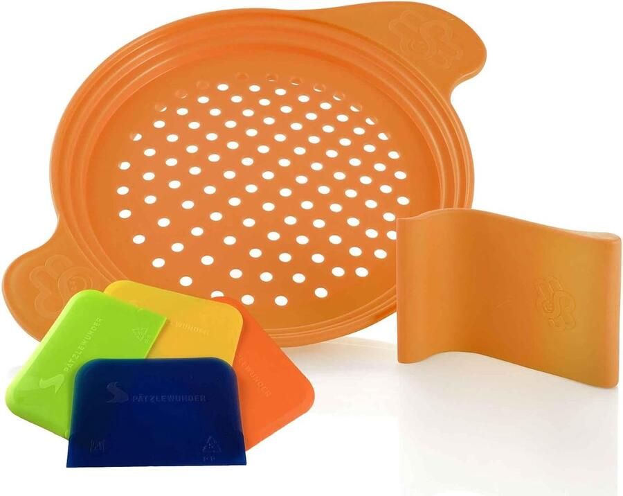 Spätzlerasp met schraper Deegmaker Italiaanse pasta Speciale schraper 4 deegkaarten Oranje