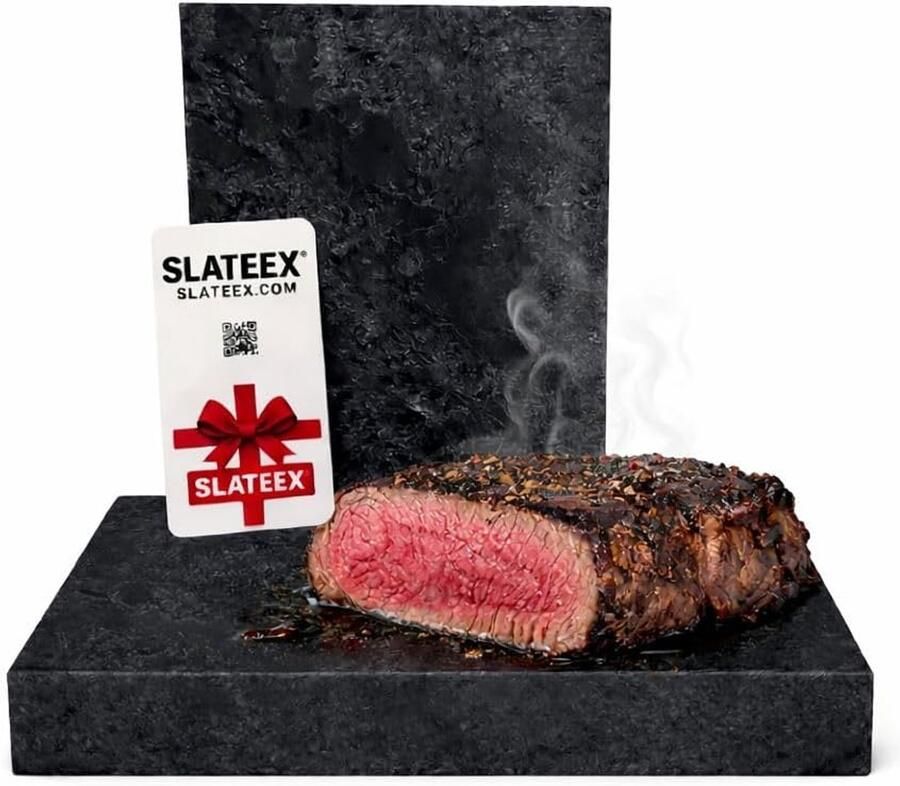 Speksteenplaat Natuursteen Grill Aromatisch Garen Hoge Warmteopslag 20 x 13 x 3 cm Natuurlijk Grijs