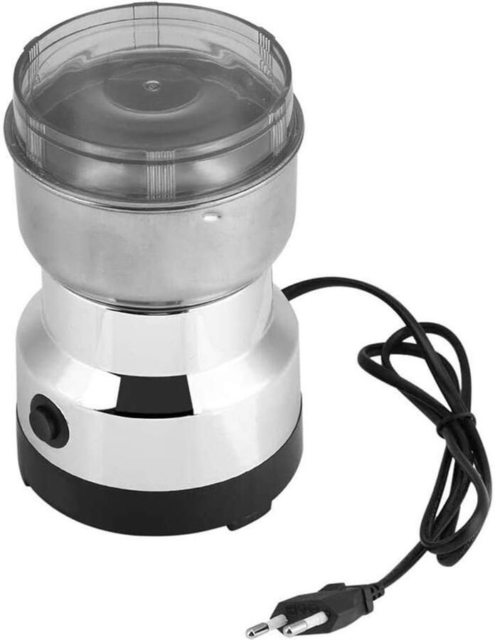 Elektrische koffiemolen van roestvrij staal 220V Elektrische koffiemolen van roestvrij staal voor versgemalen koffie granen noten en meer zilver ontwerp:
