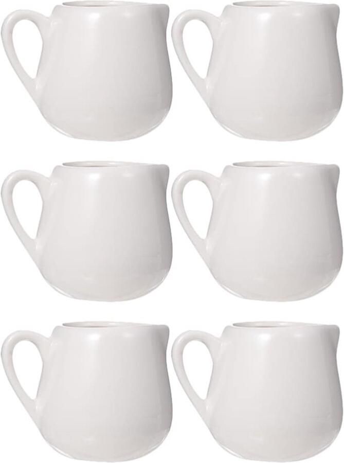 SPHs melkopslagkannen keramische containers duurzaam en stijlvol wit multifunctioneel perfect voor thuis en horeca 6 stuks