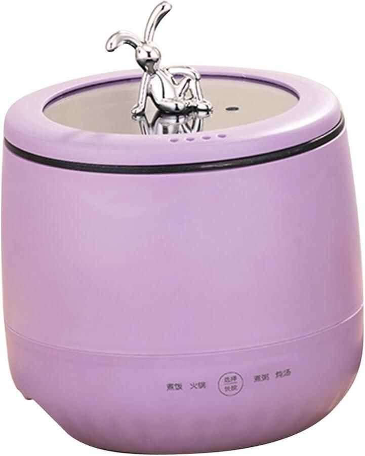 SPHs Mini Rice Cooker Compact en Slim Perfect voor 1 Persoon 1.8L Rijstkoker Makkelijk in gebruik Paarse Kleur