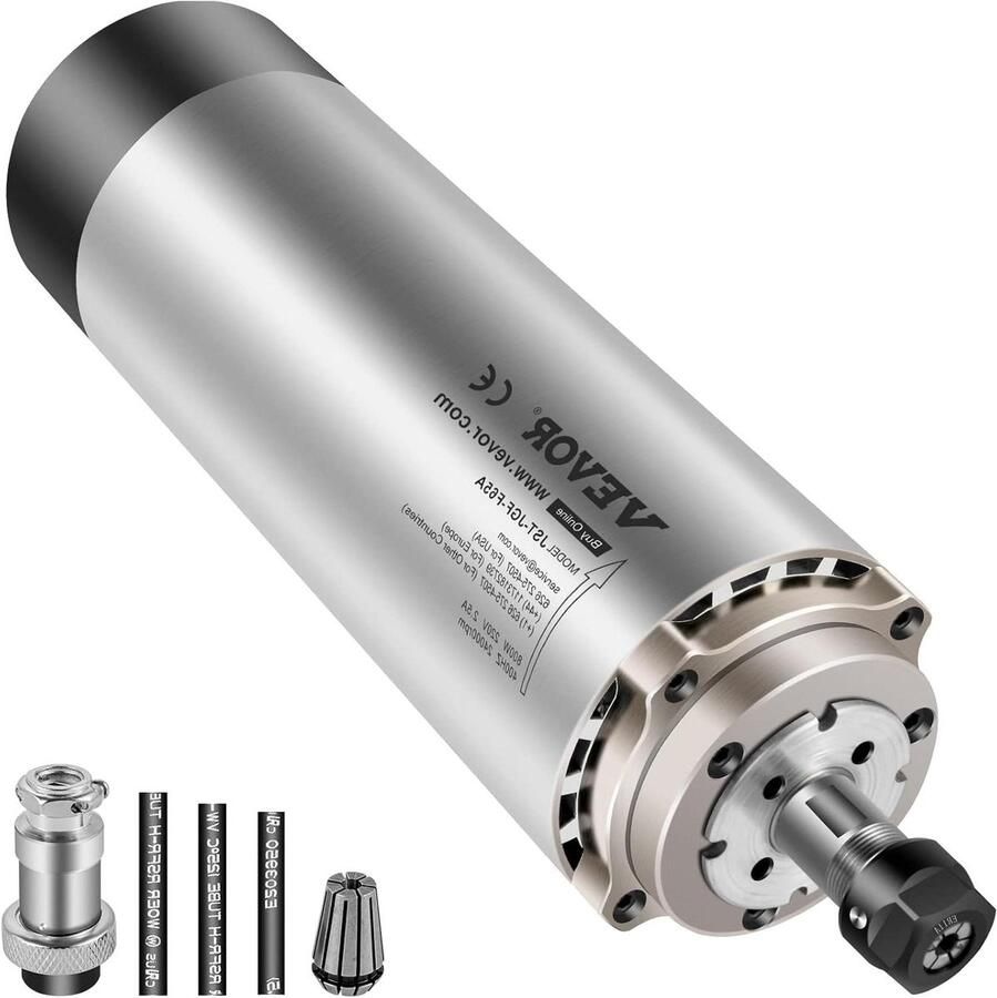 Spindelmotor CNC motor Graveren Frezen Luchtgekoeld 0.8KW Zilver