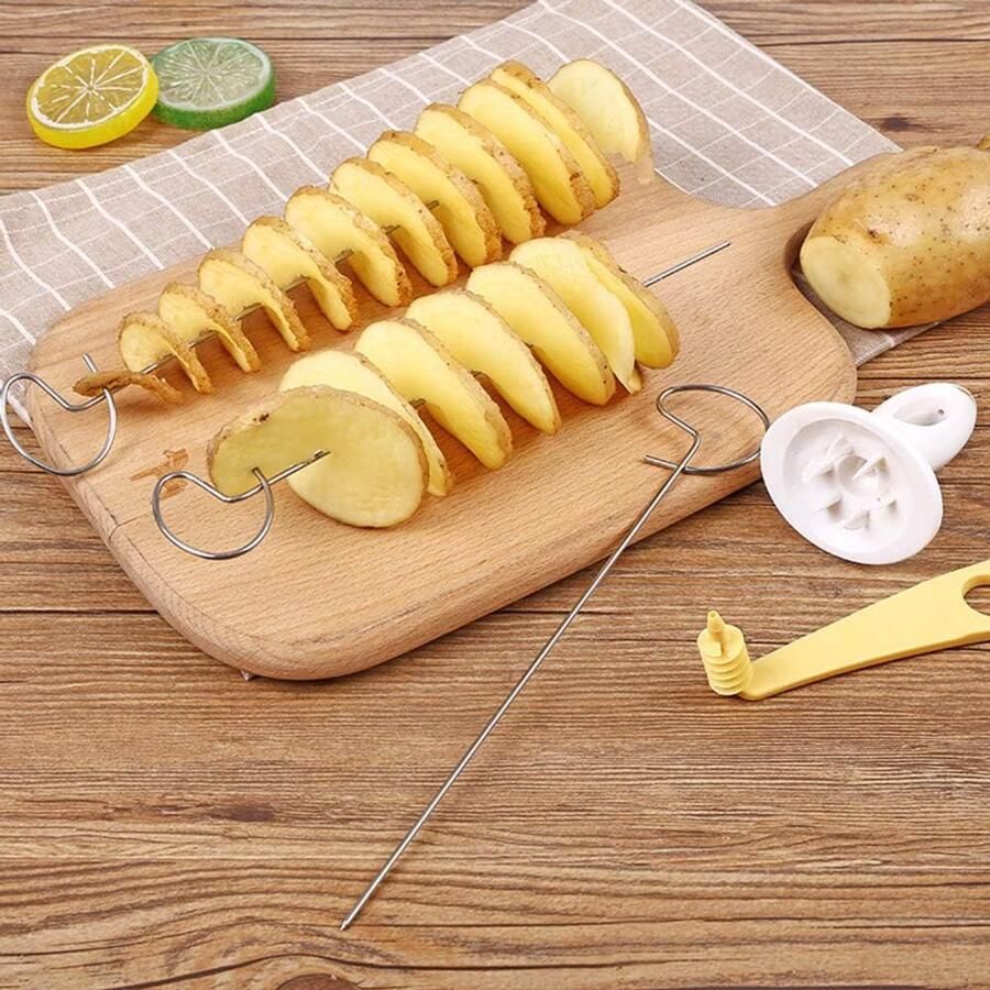 Spiraal Aardappelsnijder Handmatige Snijmachine Fry Groente Spiralizer Chips Maker DIY Handleiding Groente Spiralizer Twister Rasp Schillers Snijmachines Mandolines (Zoals getoond)
