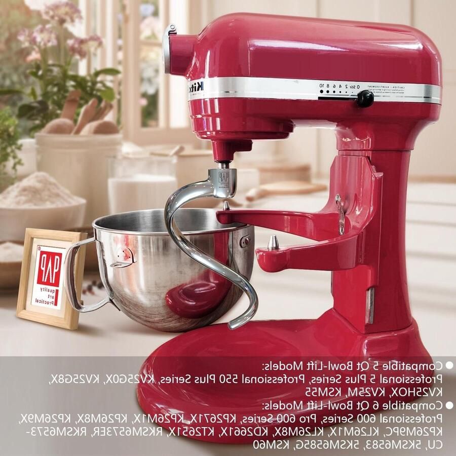 Spiraal Deeg Haak Mixer Accessoire Brood Bakken Roestvrij Staal 5 & 6QT Modellen Zilverkleurig
