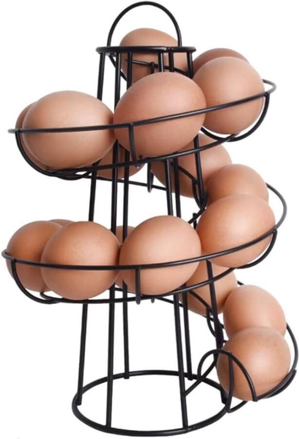 Spiraal Eierhouder Keuken Opslag Eieren Presenteren Ruimtebesparend Ontwerp Max 18 Eieren Zwart
