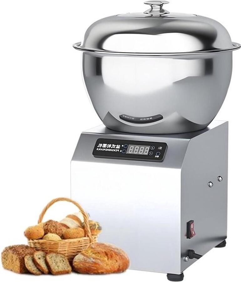 Spiraalmenger Deegmaker Bakken en Mengen Dubbele rotatie functie 8 Kilogram capaciteit Zilver