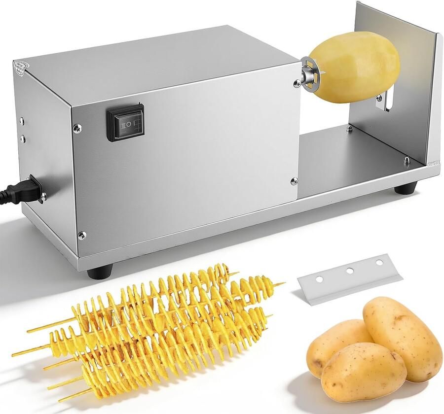 Spiraalsnijder 50 W 220 V roestvrij staal automatische spiraalsnijder voor fruit aardappelen komkommers wortelen vooruit- en achteruitfunctie