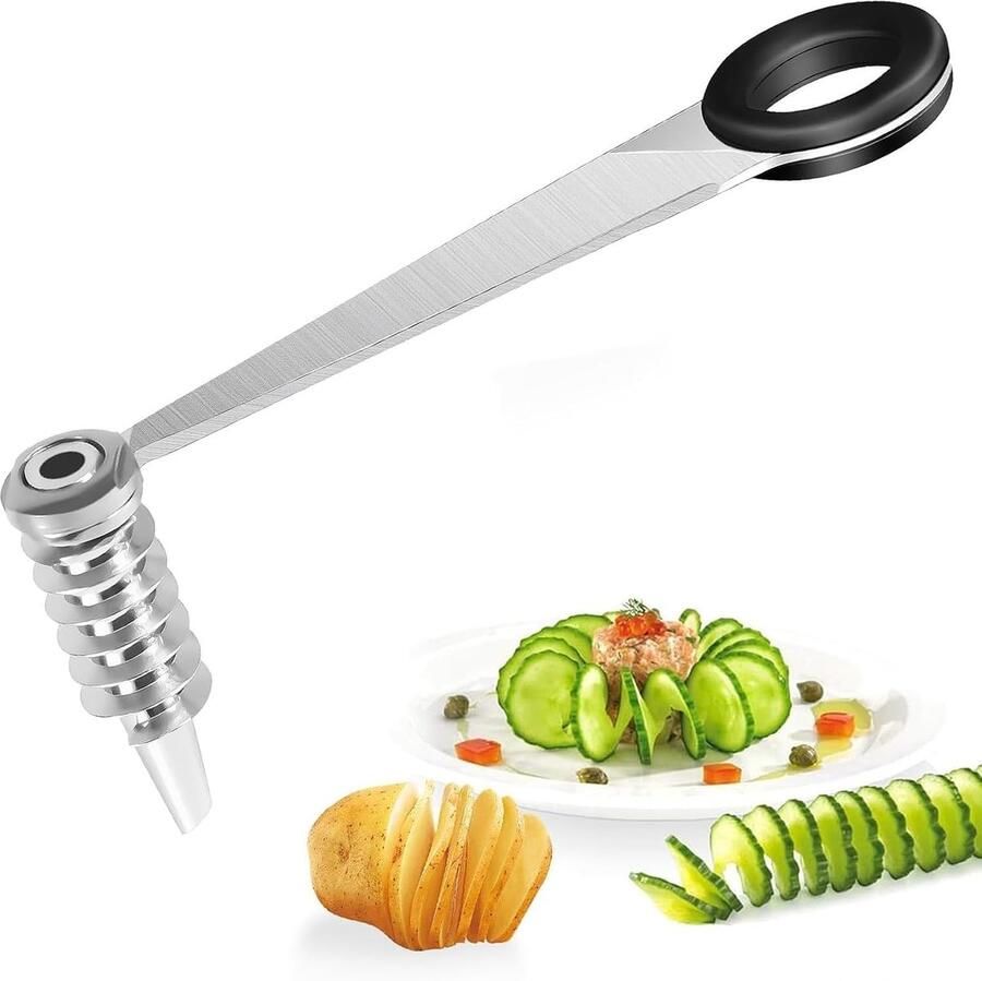 Spiraalsnijder Van Roestvrij Staal Groenten Draagbare Spiraalvormige Groentesnijder Spiraalvormige Keukengerei Fruit En Groenten Voor Aardappelen Komkommers Wortelen