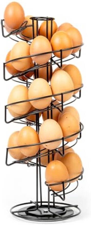 Spiraalvormige eierhouder voor 32 eieren Vrijstaande eieropslag met antislip basis