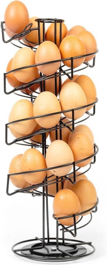 Spiraalvormige eierhouder voor 32 eieren Vrijstaande eieropslag met antislip basis