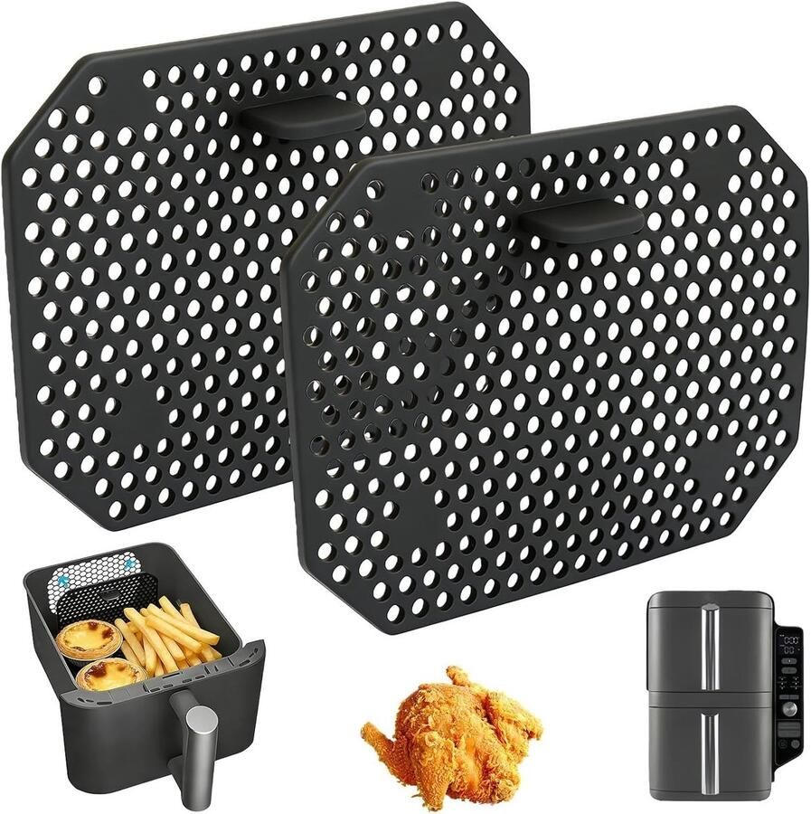 Splash guard accessoires voor air fryer eenvoudig te installeren en herbruikbaar 2-delige set voor keukengebruik