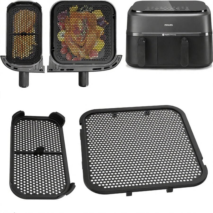 Splash Guard Silicone Splash Guard Accessoires voor Philips Airfryer 3000 Dual Basket NA350 6L 3L Herbruikbaar