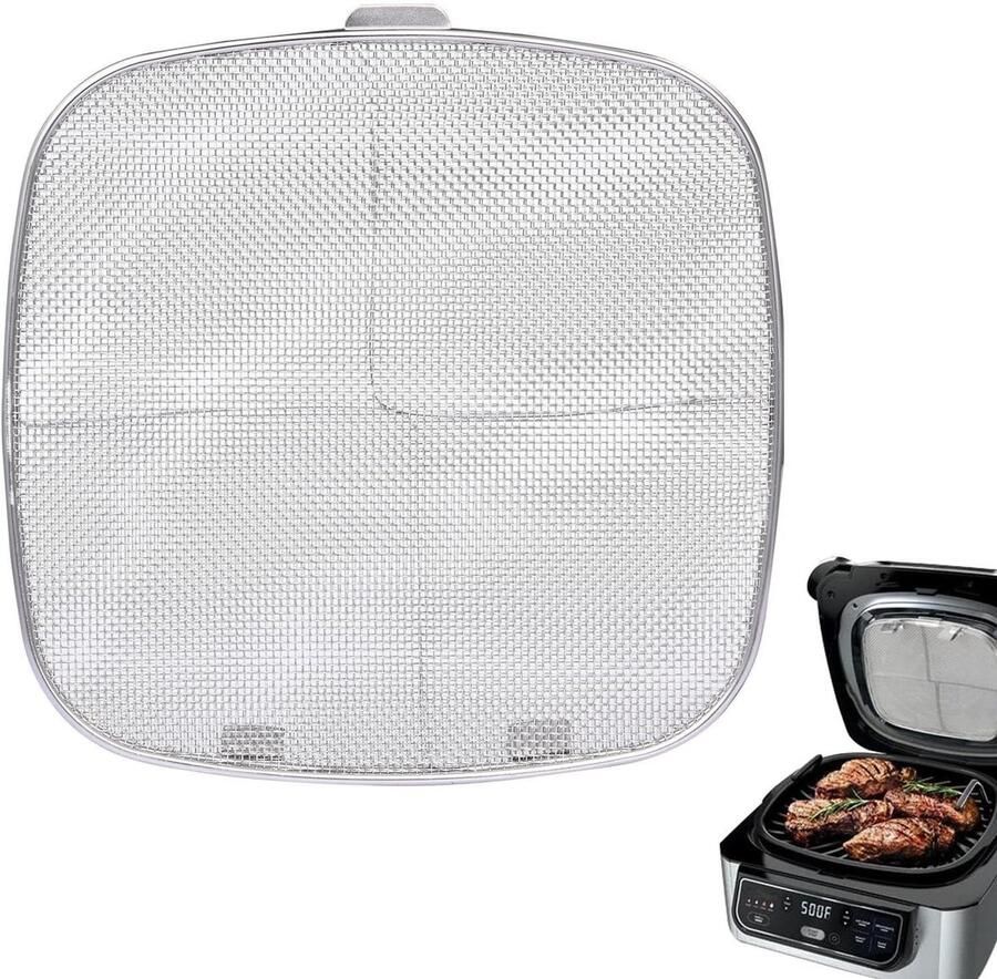 Splatter Guard Vetvanger Deksel Koken Beschermen Roestvrij Staal 21.5 cm zilver - Foto 1