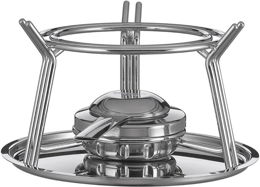 Spring Fondue Fonduepan RVS Gezellig Tafelen Universeel Inzetbaar 22 cm Zilverkleurig