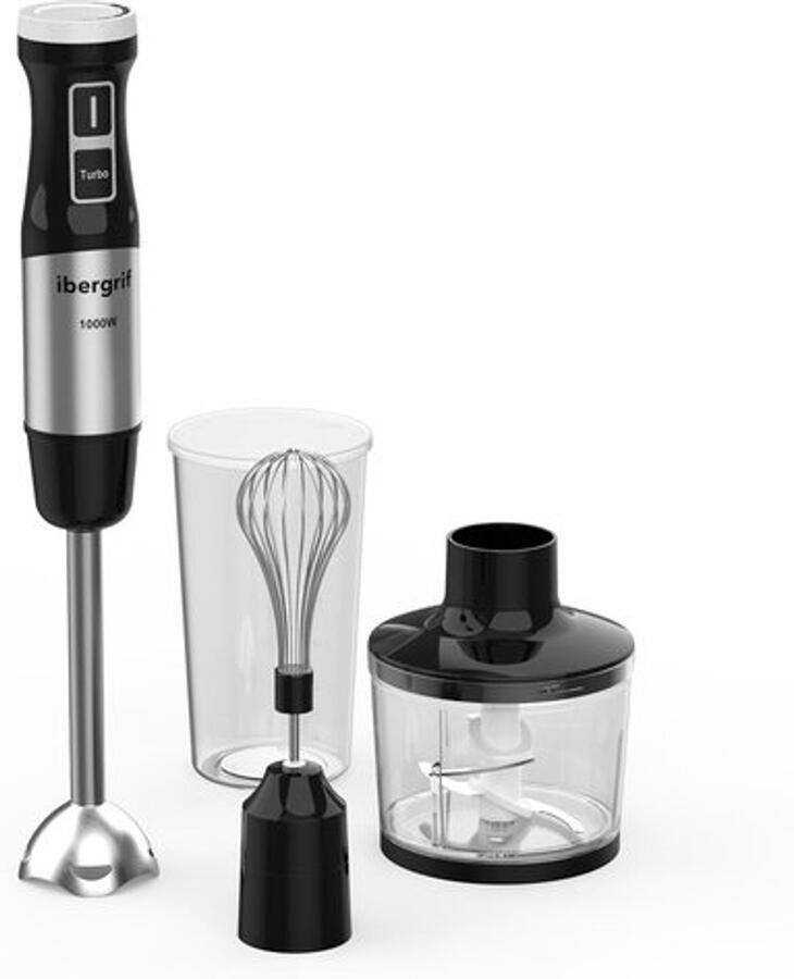 Staafmixer 1000 W 4-in-1 met accessoires