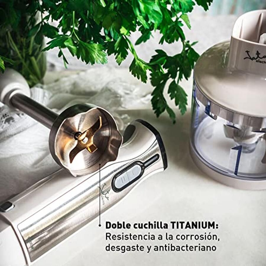 Staafmixer 1000 W met Titanium Dubbel Lemmet en Accessoires
