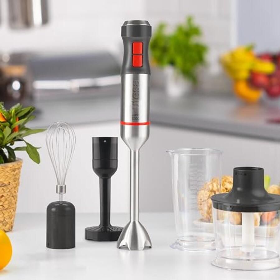 Staafmixer 1200W met 20 Snelheden en Turbo Ergonomisch en Anti-spat ontwerp
