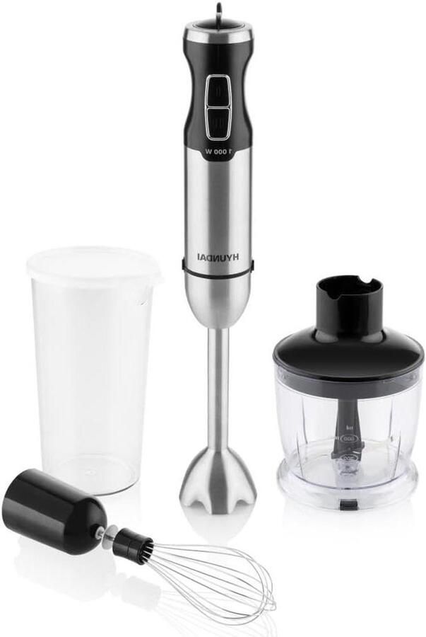 Staafmixer 3-in-1 Blender Keukenmixer Eten Bereiden Krachtige DC Motor 1000 Watt Zwart RVS