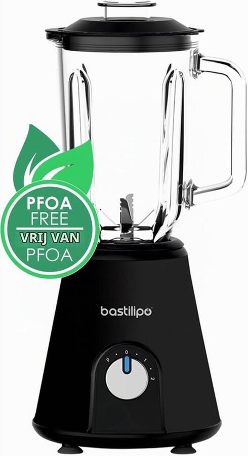 Staafmixer 800 W 6 messen van roestvrij staal en glazen kan met 1 5 l inhoud 2 snelheden met pulsfunctie