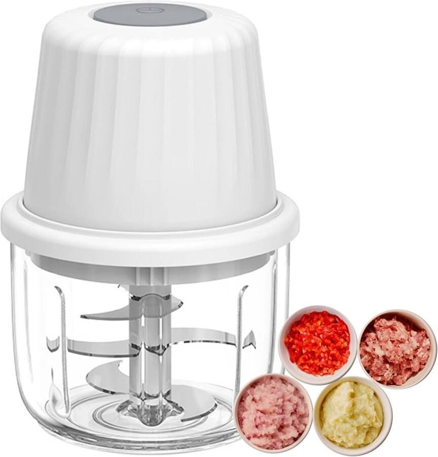 Staafmixer Compact Mini Klein 420 roestvrijstalen messen Glazen beker Inhoud 400 ml Keukenmixer Oplaadbaar via USB Tijdbesparend koken Stil