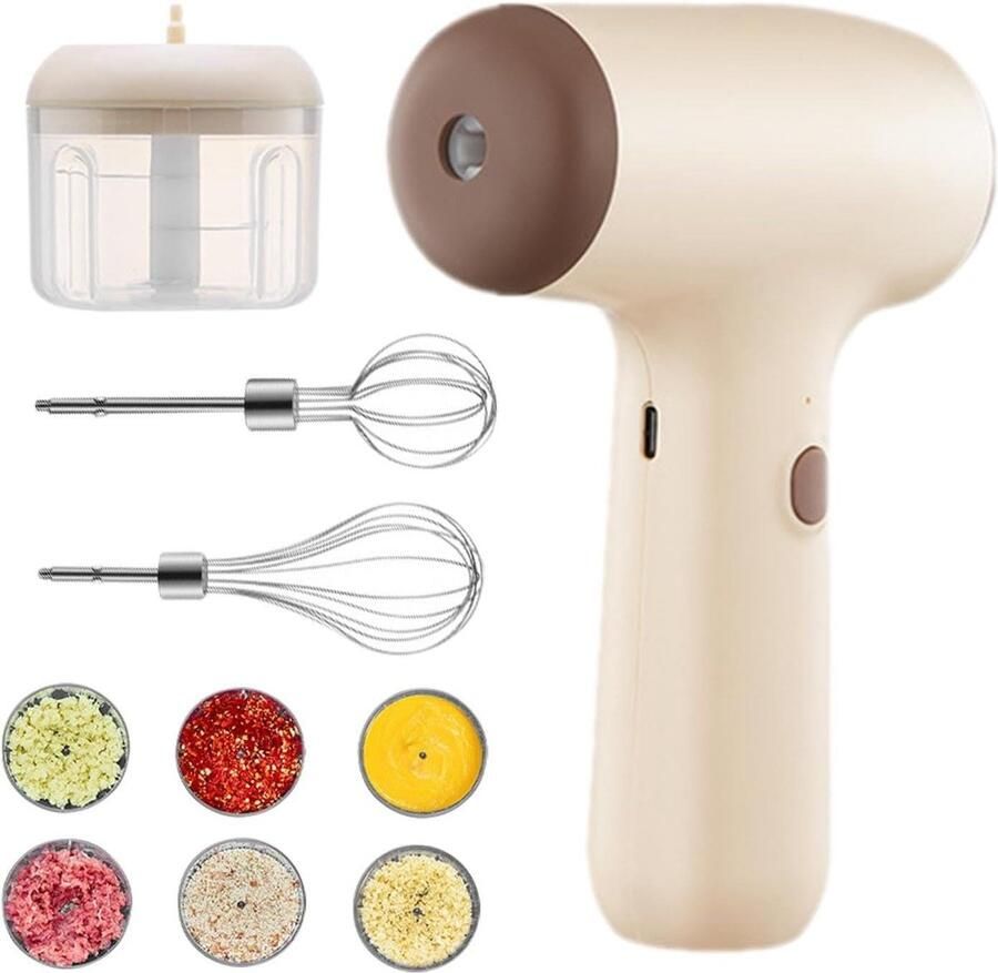 Staafmixer Elektrisch Handmixer Garde Keuken Assistentie Spatarm Ontwerp 8.8 x 19.1 x 8.8 cm Kaki