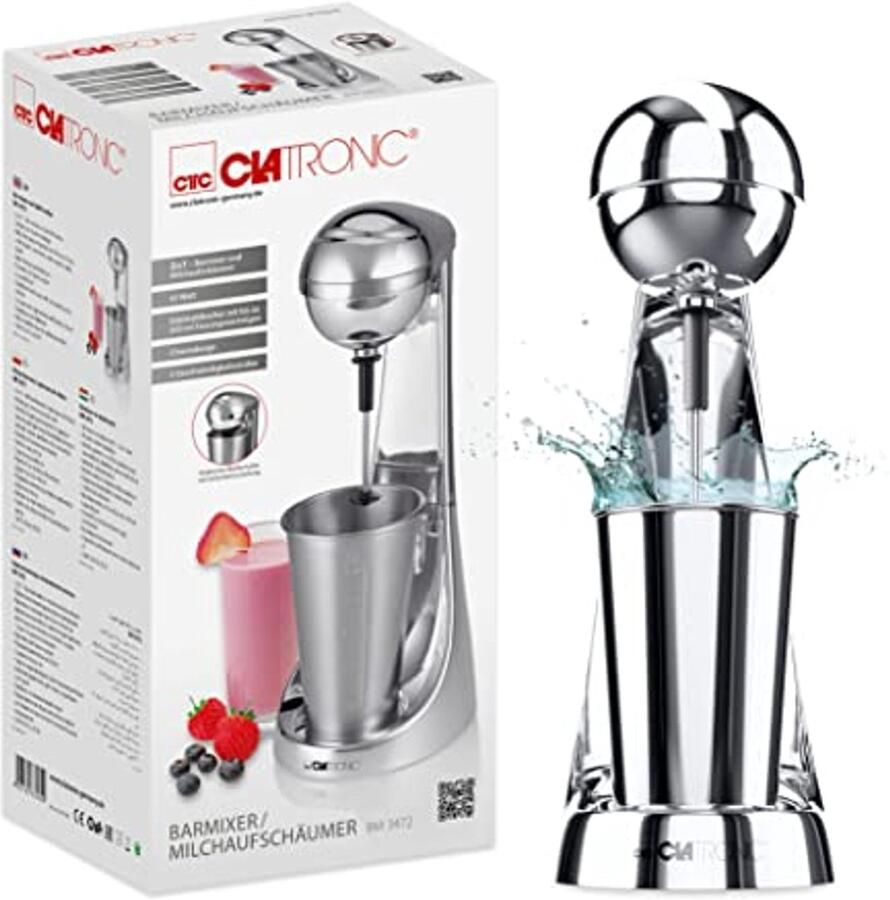 Staafmixer en Melkopschuimer 650 ml Roestvrijstalen Beker 2-in-1 Blender met 2 Snelheidsstanden