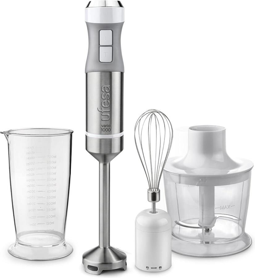 Staafmixer Handblender Koken en mixen 1000W met Turbo 20 snelheden Wit