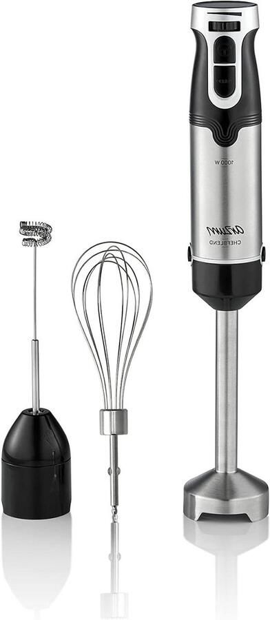 Staafmixer Handmixer Blender Keukenwerk Traploze snelheidsregeling 1000 watt Zwart Inox