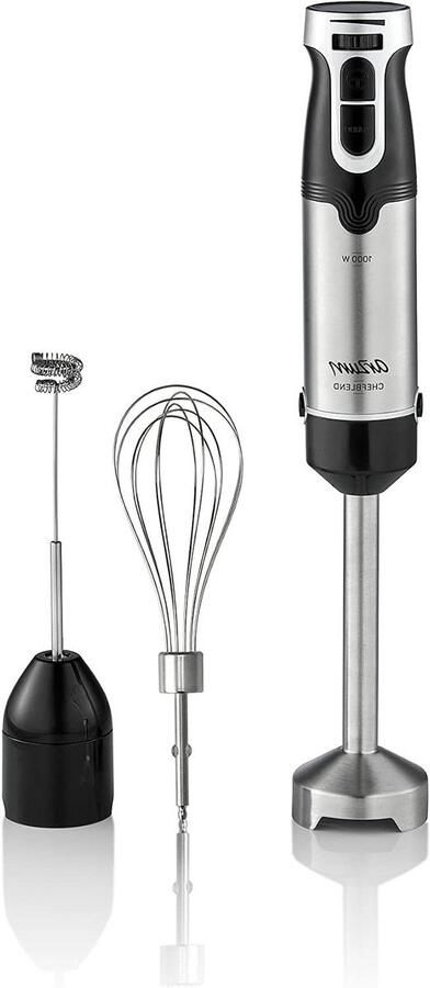 Staafmixer Handmixer Blender Keukenwerk Traploze snelheidsregeling 1000 watt Zwart RVS