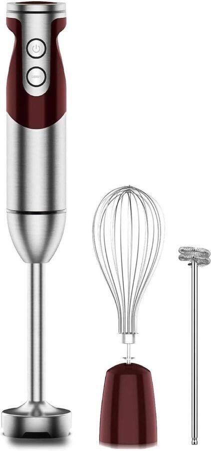 Staafmixer Keukenblender Snelle Maaltijden Krachtige Koperen Motor 1000 Watt Rood