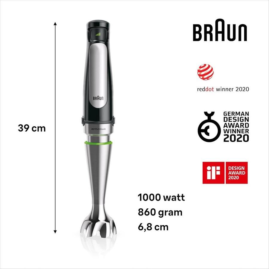 Staafmixer Keukenmachine Maaltijden Bereiden Traploze Snelheid 1000 Watt Zwart