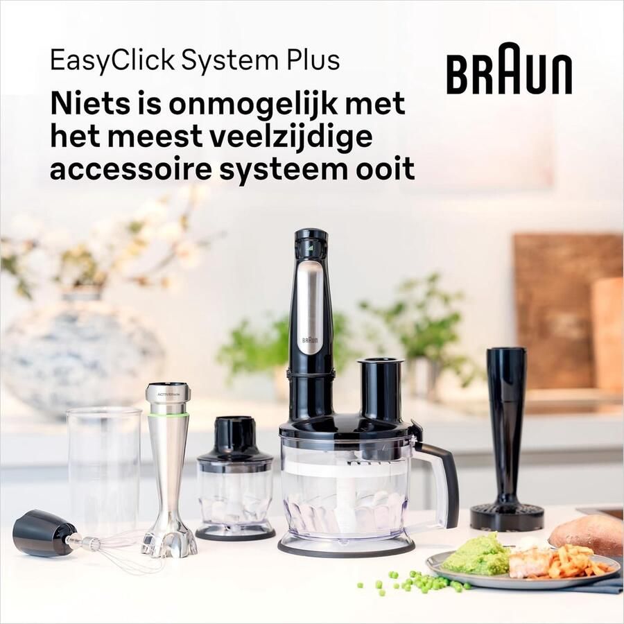 Staafmixer Keukenmachine Maaltijden Bereiden Traploze Snelheid 1000 Watt Zwart