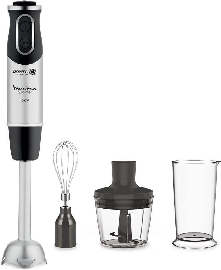 Staafmixer Keukenmixer 3-in-1 Mixer 1000W 10 Snelheden Powelix Technologie Inclusief 800 ml Beker 500 ml Hakmolen Garde Roestvrijstalen Messen Krachtige Handmixer