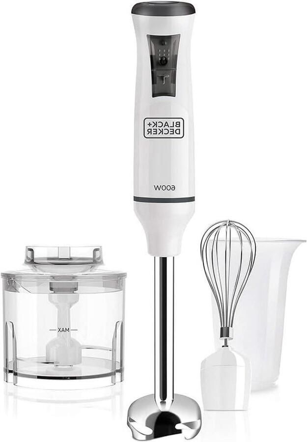 Staafmixer Keukenmixer Eten Bereiden 20 Snelheden Turbo 600 Watt Wit