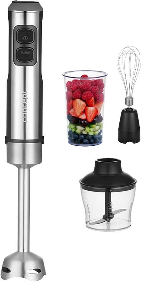 Staafmixer Keukenmixer Eten Bereiden Krachtige 1500W Motor 2 Snelheden Zilverkleurig