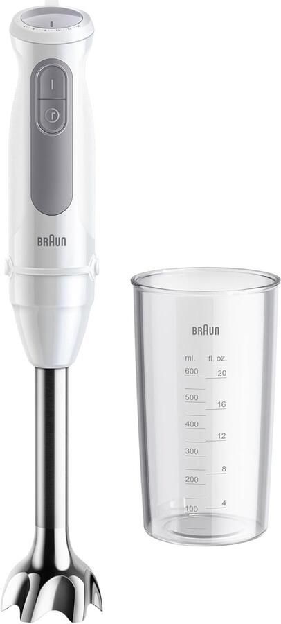 Staafmixer Keukenmixer Gezonde Maaltijden 21 Snelheden + Turbo 600 ml Cup Wit