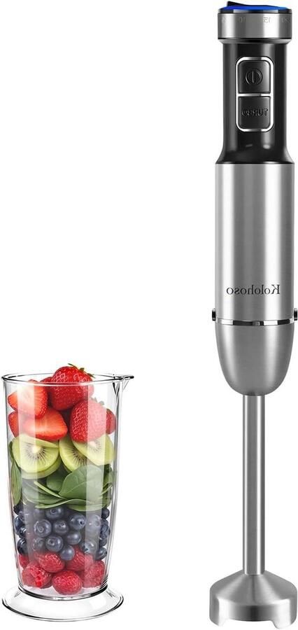 Staafmixer Keukenmixer Handblender Set Soepen Sauzen Maken 25 Snelheden Turbostand 700 ml Maatbeker Zwart