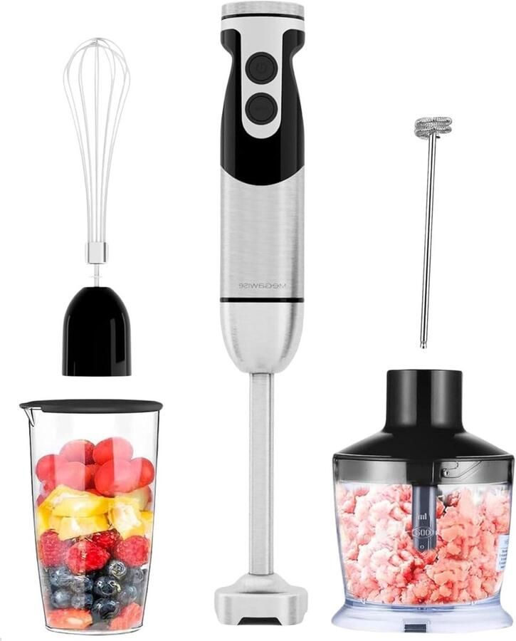 Staafmixer Keukenmixer Snel Ingrediënten Mengen 12 Snelheden 600 ml Beker Zwart