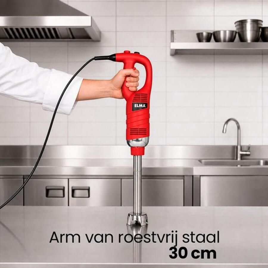 Staafmixer Professioneel 450 W Vermogen 30 cm Lengte Roestvrij Staal Rood Industriële Keuken Mixer
