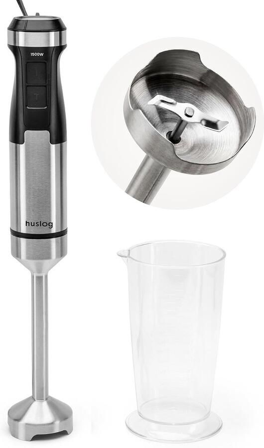 Staafmixer Roestvrijstaal 1500W Met Turbofunctie en 20 Snelheden Voor Soepen Smoothies en Sauzen